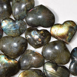 [3] CHARGED Premium Flashy Sprectrolite Hearts Palm / Worry Stones Madagascar
