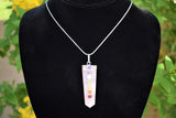 CHARGED 7 Chakra Himalayan Rose Quartz Crystal Perfect Pendant + 20" Chain WOW!