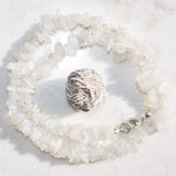 CHARGED Premium Rainbow Moonstone Crystal Chip 18" Necklace Healing REIKI WOW!