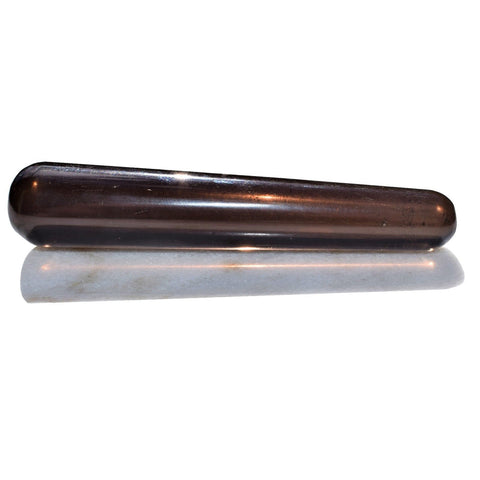 Charged 4.5" Himalayan Smokey Black Obsidian Massage Wand Crystal Healing ~92g