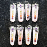 CHARGED 7 Chakra Himalayan Pink Opal Crystal Perfect Pendant + 20" Chain