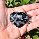 Himalayan Mystic Indigo Gabbro Crystal Puffy Heart / Palm Stone Healing Energy!