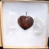 CHARGED Bloodstone Crystal HEART Perfect Pendant Hand-Carved + 20" Chain