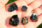 5 CHARGED Natural Rough Black Tourmaline Crystals Metaphysical Healing 250cts