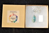 CHARGED Aquamarine Crystal Perfect Pendant 20" Silver Chain REIKI Healing