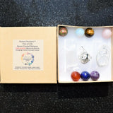 Tree of Life Pendant Seven Crystal Healing Energy Spheres + 20" Silver Chain