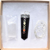 CHARGED 7 Chakra Himalayan Black Tourmaline Crystal Perfect Pendant + 20" Chain