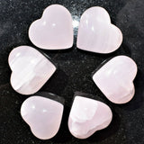 Charged Fluorescent Pink Mangano Calcite Crystal Puffy Heart / Palm Stone