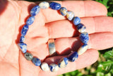 xCHARGED Sodalite Crystal Bracelet Tumble Polished Stretchy ENERGY REIKI WOW!!!