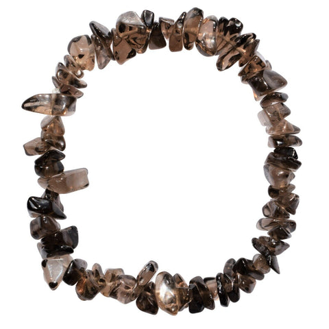 Premium CHARGED Smokey Quartz Crystal Chip Stretchy Bracelet REIKI Energy