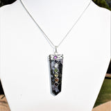 CHARGED 7 Chakra Mystic Indigo Gabbro Crystal Perfect Pendant + 20" Chain