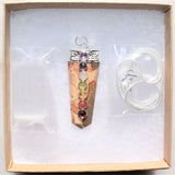 CHARGED 7 Chakra Leopardskin Jaguar Jasper Crystal Perfect Pendant + 20" Chain