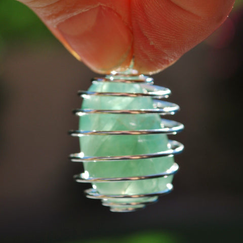 Brazilian Rainbow Fluorite Crystal Perfect Pendant + 20" Silver Chain WOW!