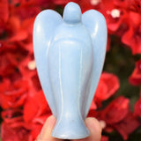 XL CHARGED 3" Angelite Crystal Hand-Carved Angel Peaceful Energy! ZENERGY GEMS