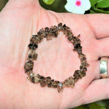 Premium CHARGED Smokey Quartz Crystal Chip Stretchy Bracelet REIKI Energy
