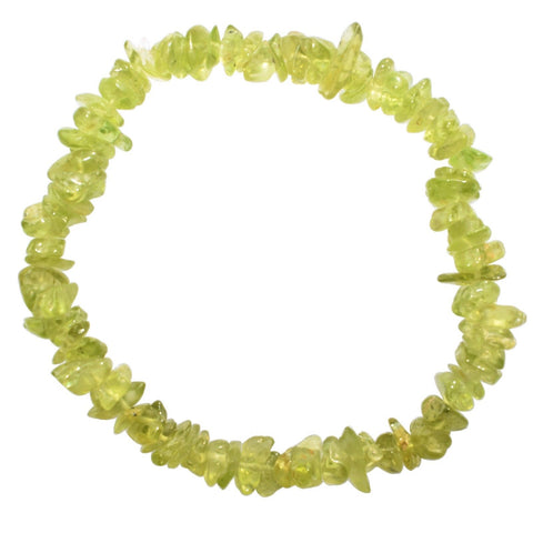 CHARGED Premium Peridot Crystal Chip Stretchy Bracelet Healing Energy REIKI