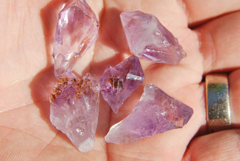 5 x CUTE A/B+ Grade Amethyst Crystal Points Jewelry & Grids Zenergy Gems