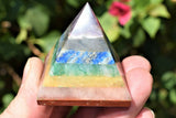 [1] Charged 2" 7 Chakra Pyramid Layered Crystals Healing Energy REIKI ~88g