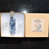 CHARGED REIKI Wrapped Brazilian Blue Kyanite Perfect Pendant + 20" Chain d