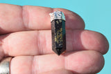 CHARGED Starburst Flash Nuummite Crystal Perfect Pendant + 20" Chain