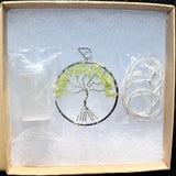 CHARGED Peridot Tree of Life Perfect Pendant REIKI 20" Silver Chain