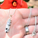 Faceted Rainbow Moonstone Crystal Point Pendant + 20" Silver Chain REIKI