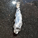 CHARGED REIKI Wrapped Brazilian Blue Kyanite Perfect Pendant + 20" Chain d