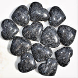 Flashy Charged Larvikite Crystal Puffy Heart / Palm Stone Healing Energy!