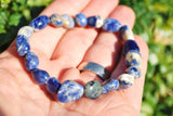xCHARGED Sodalite Crystal Bracelet Tumble Polished Stretchy ENERGY REIKI WOW!!!