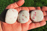 LG CHARGED 2" Cinnabrite (Mercury Free) Crystal Hand-Carved Palm / Worry Stone