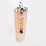 CHARGED 7 Chakra ORANGE Selenite Crystal Perfect Pendant + 20" Chain WOW!