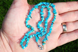 CHARGED Arizona Turquoise Premium Crystal Chip 18" Necklace REIKI WOW!!!