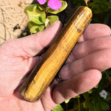 CHARGED Golden Tiger Eye 4.5" Crystal Wand Reflexology Massage Healing 96g