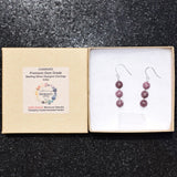 CHARGED Sterling Silver 2" Lepidolite Crystal Earrings HEART HEALER ENERGY