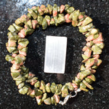 CHARGED Unakite Crystal 18" Necklace Healing Energy REIKI WOW!!!