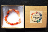 CHARGED Carnelian Agate Crystal Bracelet Tumble Polished Stretchy ENERGY REIKI