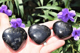 [1] Himalayan Black Tourmaline Crystal Puffy Heart / Palm Stone Healing Reiki