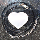 Black Tourmaline Necklace Adjustable Plus Pendant 17" - 19.5" 925 Silver 2.5mm