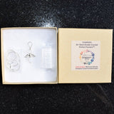 Rainbow Moonstone Crystal Angel Pendant + 20" Silver Chain REIKI Energy!