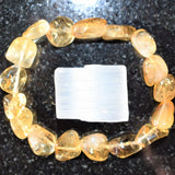 Premium CHARGED Citrine Crystal Nugget Stretchy Bracelet Healing REIKI Energy!