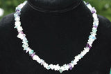 CHARGED Rainbow Fluorite Crystal Chip Necklace + 18" Healing Energy REIKI WOW!!!