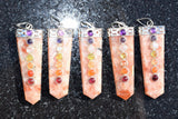 CHARGED 7 Chakra Himalayan Sunstone Crystal Perfect Pendant + 20" Chain WOW
