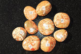 MD CHARGED 1.7" Leopardskin Jasper Crystal Hand-Carved Palm / Worry Stone REIKI
