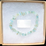 Premium CHARGED Aquamarine Crystal Chip Stretchy Bracelet REIKI Energy!
