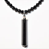 Black Tourmaline Necklace + Pendant Adjustable 17" - 19.5" 925 Silver 4.3mm