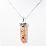 CHARGED 7 Chakra Himalayan Sunstone Crystal Perfect Pendant + 20" Chain WOW