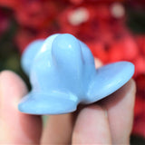 XL CHARGED 3" Angelite Crystal Hand-Carved Angel Peaceful Energy! ZENERGY GEMS