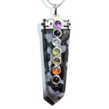CHARGED 7 Chakra Mystic Indigo Gabbro Crystal Perfect Pendant + 20" Chain