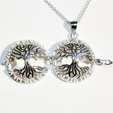 925 Sterling Tree of Life Pendant Seven Crystal Spheres + 20" 925 Silver Chain