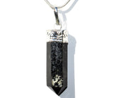 CHARGED Starburst Flash Nuummite Crystal Perfect Pendant + 20" Chain